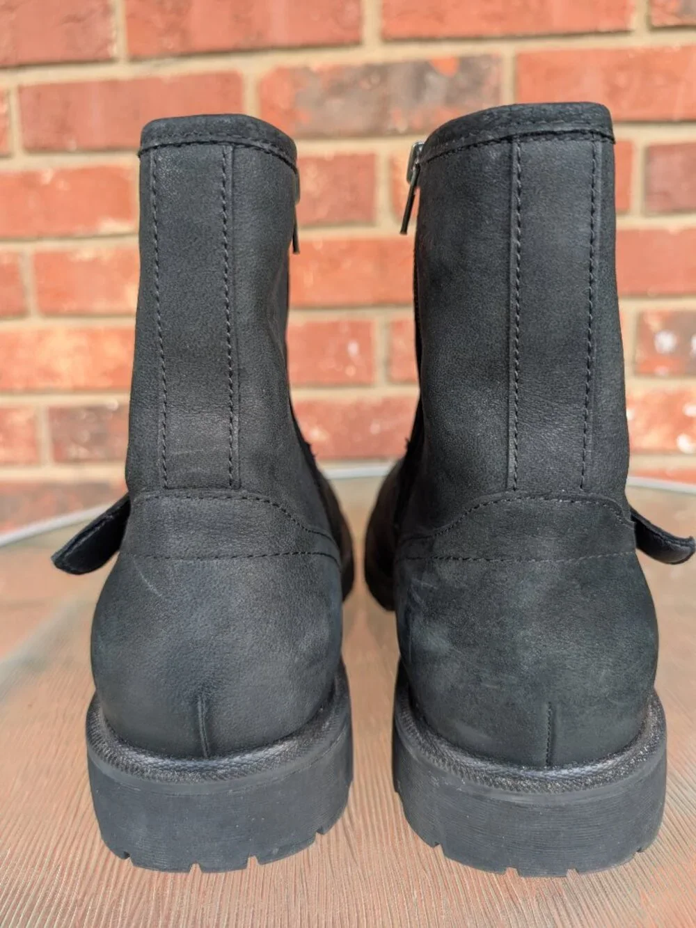 Men's Crown Vintage Black Leather Ankle Boots Size 9 M